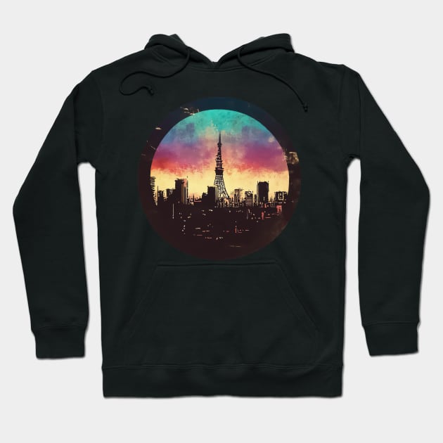 Tokyo tower abstract pop art cityscape Hoodie by TomFrontierArt